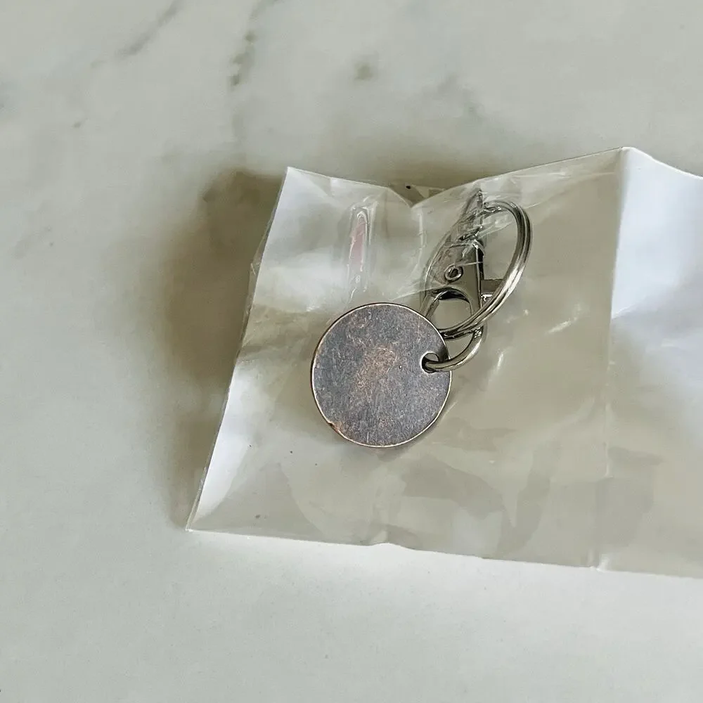 Shopping Cart Round Keychain copper with silver tone clasp or hook NEW, shoppers